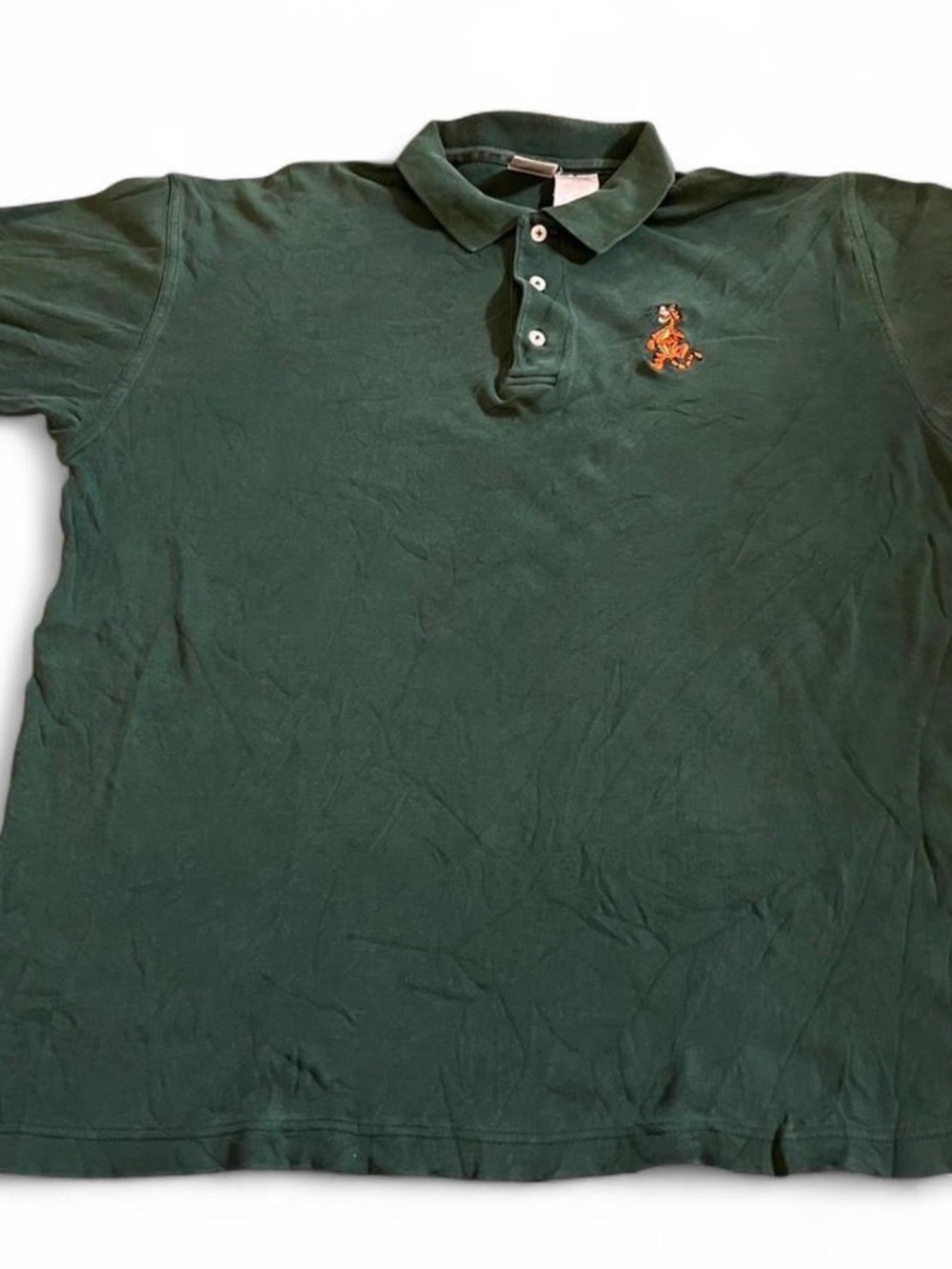 Vintage The Disney Store Men’s Green Tigger Green Polo Shirt Size M